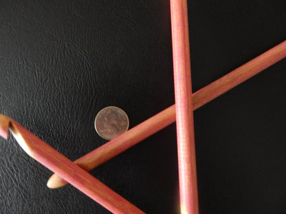11 mm Pink Rag Rug Crochet Hook (Reclaimed Wood) "N" or "O" hook