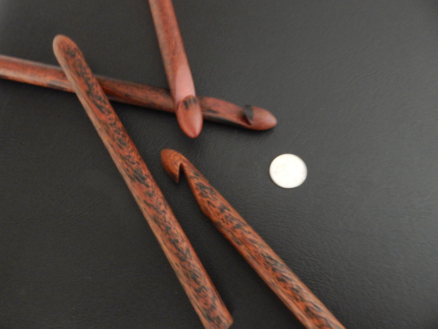 16 mm Rag Rug Crochet Hook Reclaimed Wood with Black Patina (Q Hook)