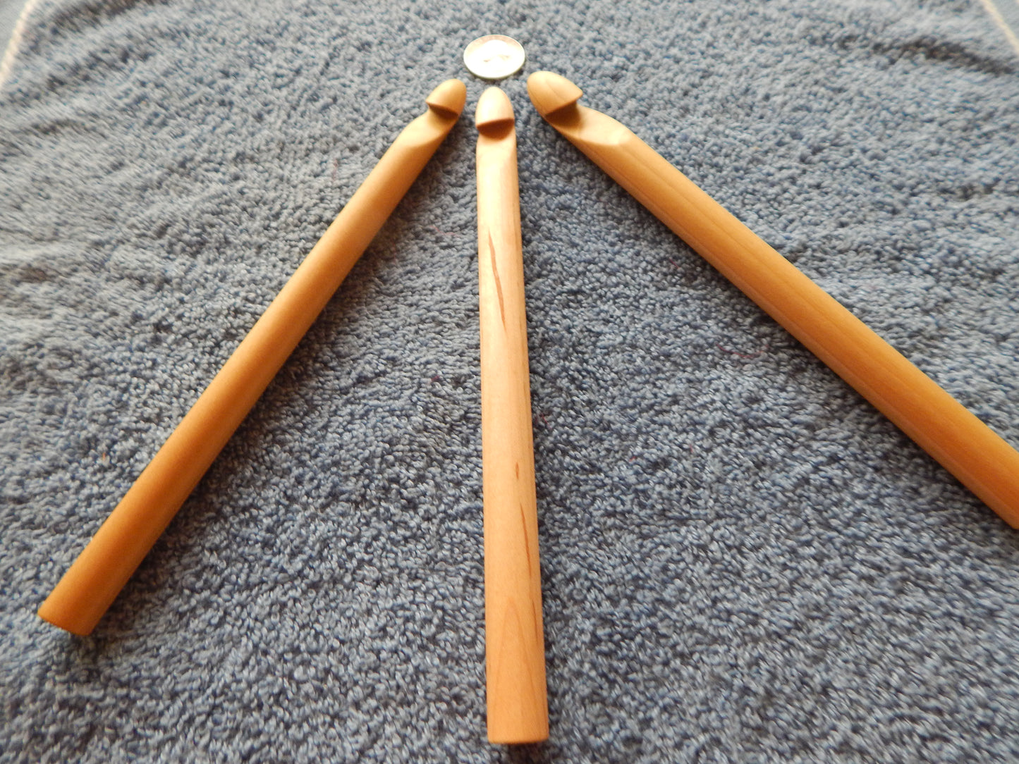 12 mm, 14 mm &16 mm Handmade Wooden Rag Rug Crochet  Hook Bundle (Poplar & Maple)