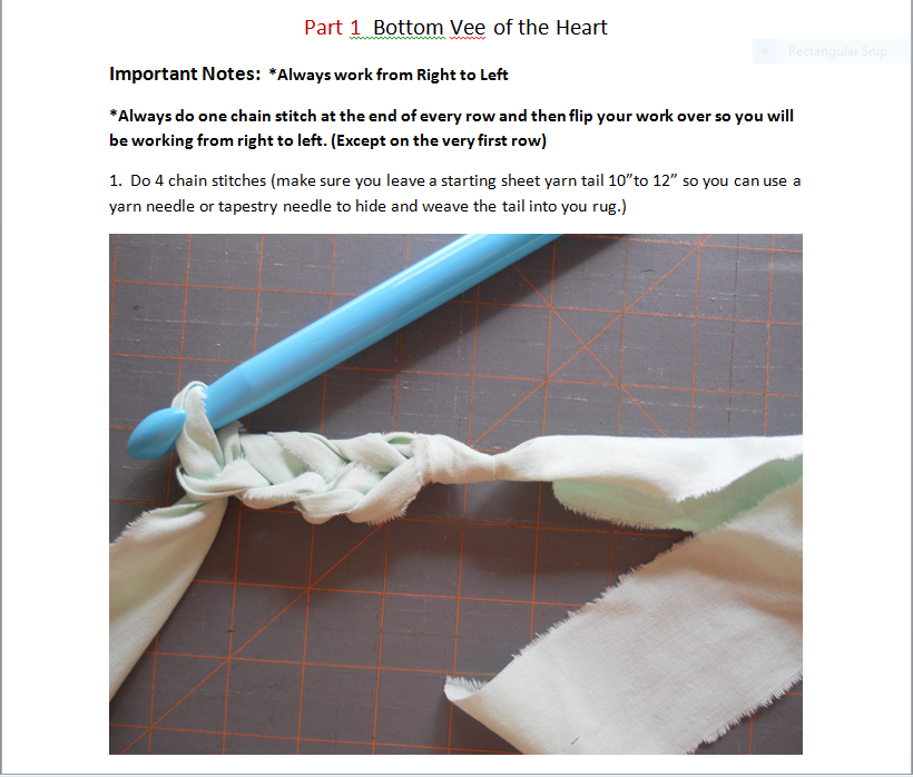 Heart Rag Rug Instructions